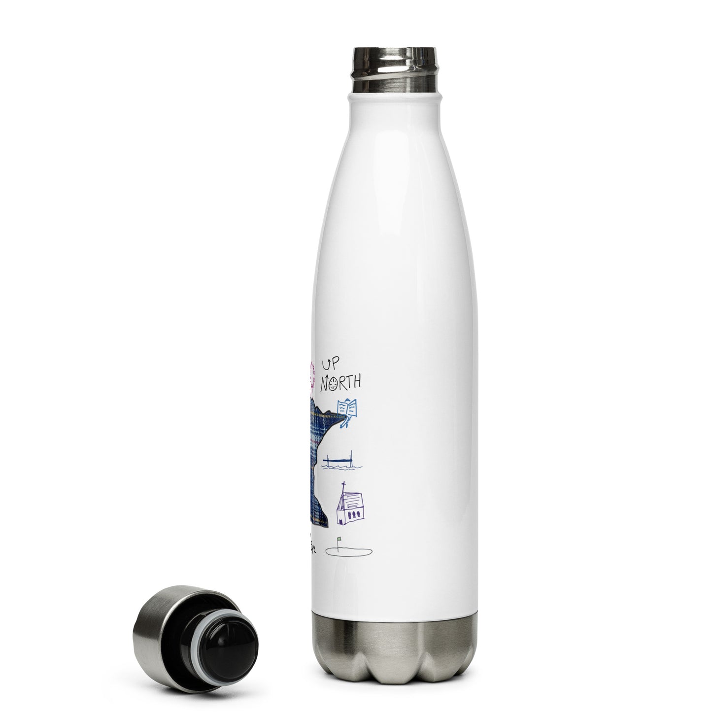 Stainless Steel Water Bottle Up North Art