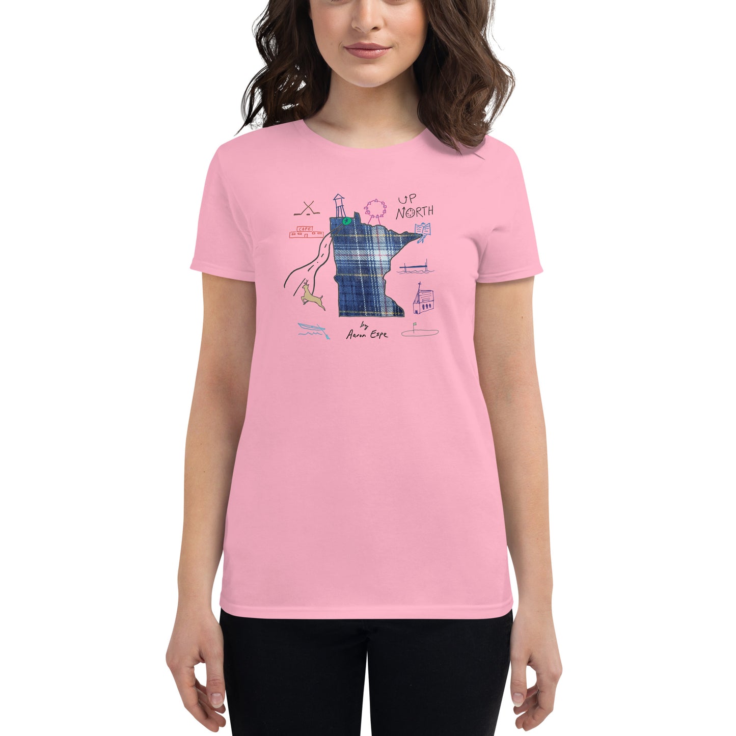 Women's Crewneck T-Shirt Up North Art