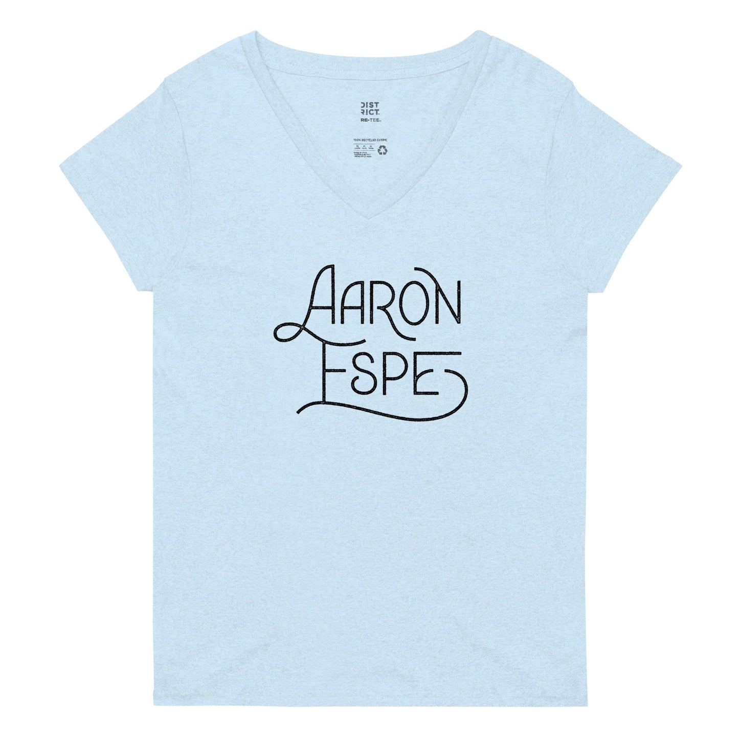 Women’s V-Neck T-Shirt Aaron Espe Logo (Black)
