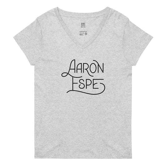 Women’s V-Neck T-Shirt Aaron Espe Logo (Black)