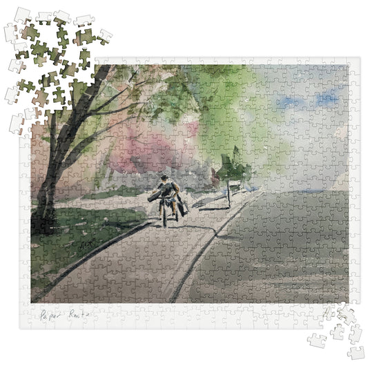 Jigsaw Puzzle Paper Route Watercolor